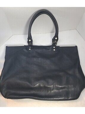 Kenneth Cole New York Bar Bender Pebbled Genuine Leather Tote Vintage Y2K